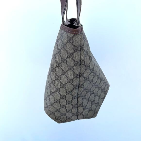 Gucci GG Monogram Tote Bag Web Loop Coated Canvas Designer Authentic Purse - Picture 7 of 16